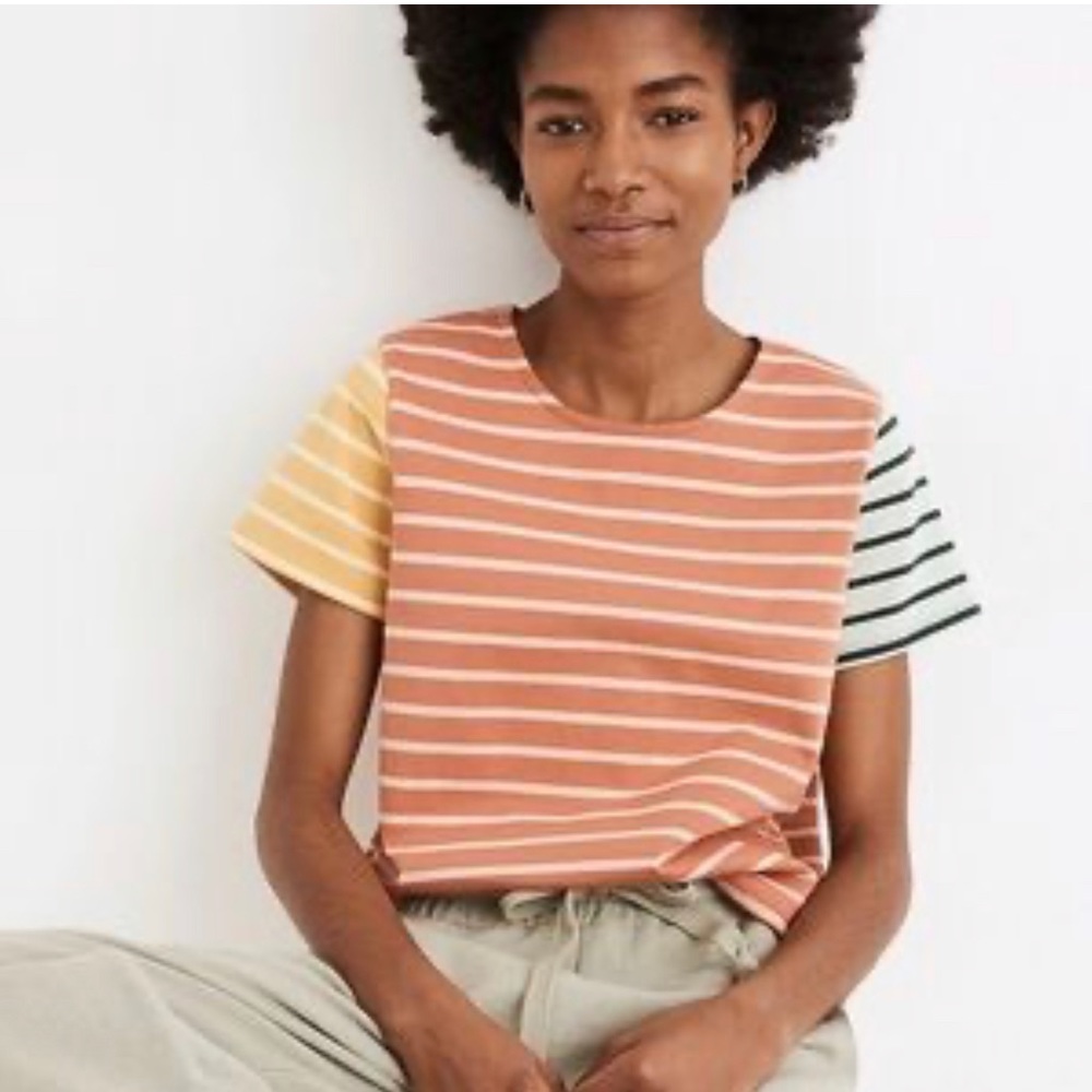 Madewell colorblock striped tee